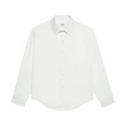 Ami Paris Klassisk Vit Skjorta med Broderad Logotyp White, Herr