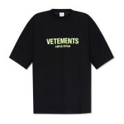 Vetements T-shirt med logotyp Black, Herr