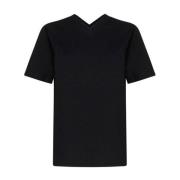 Bottega Veneta Svart Bomull T-shirt med V-ringning Black, Dam