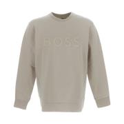 Hugo Boss Bomulls Sweatshirt med logga Beige, Herr
