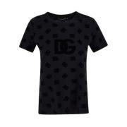 Dolce & Gabbana Lyxig Logo T-shirt Black, Dam