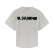 Jil Sander Bomull Logo T-Shirt White, Herr