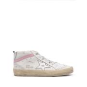 Golden Goose Mid Star High-Top Sneakers White, Dam
