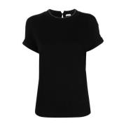 Brunello Cucinelli Kortärmad Rundhals T-Shirts Black, Dam