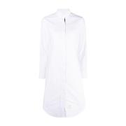 Thom Browne Logo-Patch Bomullsskjortklänning White, Dam