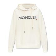 Moncler Huvtröja med logotyp White, Dam