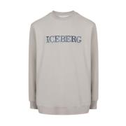 Iceberg Sweatshirt med logotyp Gray, Herr
