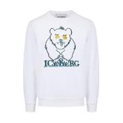 Iceberg Sweatshirt med tecknad björn White, Herr
