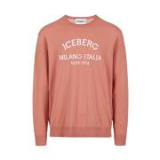 Iceberg Crewneck-tröja med logga Pink, Herr