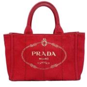 Prada Vintage Pre-owned Canvas prada-vskor Red, Dam