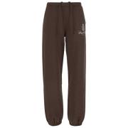 Sporty & Rich Choklad Bomulls Sweatpants med Logo Brown, Dam