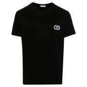 Valentino Garavani Svart bomull T-shirt med VLogo signatur lapp Black,...