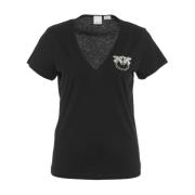Pinko Svarta T-shirts Polos för Kvinnor Black, Dam