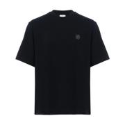 Maison Kitsuné Svart Bomulls Oversized T-Shirt Black, Herr