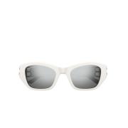 Balenciaga Kvinnors Cateye Solglasögon med Vit Acetatram White, Dam