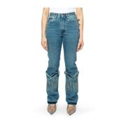Y/Project Vintage Blå Mini Cowboy Cuff Jeans Blue, Dam