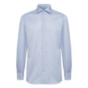 Boggi Milano Ultimate NON Iron Randig Bomullsskjorta Slim Fit Blue, He...