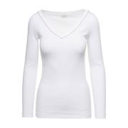 Brunello Cucinelli Vita T-shirts och Polos med Pärlor White, Dam