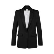 Drykorn Atlin_2 Blazer, Svart, Slim Fit, Axelvaddar Black, Dam