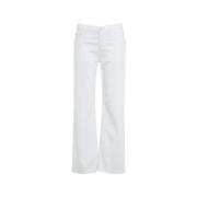 Dondup Italienska Jeans med Enkel Knappstängning White, Dam
