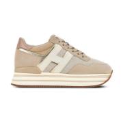 Hogan Beige Sneakers med Plateau och Logodetaljer Beige, Dam