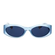 Jacquemus Transparenta blå ovala solglasögon med marinblå linser Blue,...