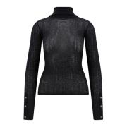 Durazzi Milano Lyxig Svart Cashmere Turtleneck Tröja Black, Dam