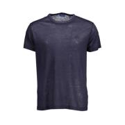 Gant Blå Linne T-Shirt med Brodyr Blue, Herr