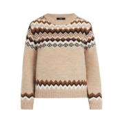 Max Mara Blå Crew Neck Sweater Brown, Dam