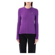 Ralph Lauren Lila Cable-Knit Crewneck Sweater Purple, Dam