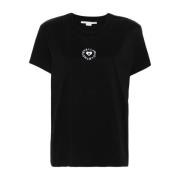 Stella McCartney Svart Mini Heart T-Shirt Black, Dam