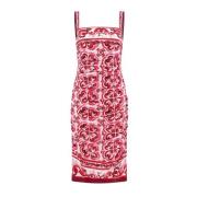 Dolce & Gabbana Rosa Sidenklänning med Bakre Dragkedja Pink, Dam
