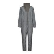 Soaked in Luxury Quiltad jumpsuit med hög hals och fickor Gray, Dam