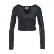 Versace Jeans Couture Svarta T-shirts Polos för Kvinnor Black, Dam