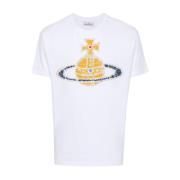 Vivienne Westwood Vita Bomull T-shirts och Polos med Signatur Orb Prin...