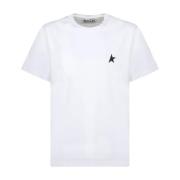 Golden Goose Vit Logo Print T-Shirt med Svart Stjärna White, Herr