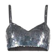 P.a.r.o.s.h. Bustier Top Gray, Dam