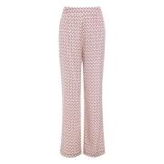 Dea Kudibal Elegant Silk Twill Straight Leg Pants Pink, Dam