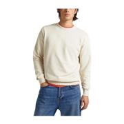 Pepe Jeans Mjuk bomullssweatshirt med distinkt logotyp Beige, Herr