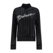 Balmain Högkragslogotröja Black, Dam