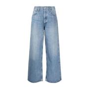 Agolde Blå High-Rise Straight-Leg Jeans Blue, Dam
