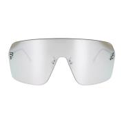 Fendi Modernt solglasögon med kristalldetalj Gray, Unisex
