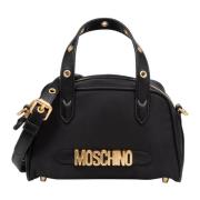 Moschino Handväska med Justerbar Rem och Dragkedjestängning Black, Dam