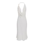 Elisabetta Franchi Midi klänning med flödande kjol White, Dam