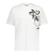 Y-3 T-shirt med logga blommönster White, Dam