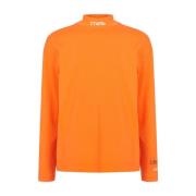 Heron Preston Logo Turtleneck Sweatshirt i Levande Orange Orange, Herr