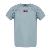 Emporio Armani EA7 T-shirt med logotyp Blue, Dam