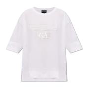 Emporio Armani T-shirt med logotyp White, Dam