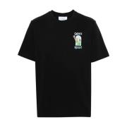 Casablanca Ekologisk bomullst-shirt med tryckt logotyp Black, Herr