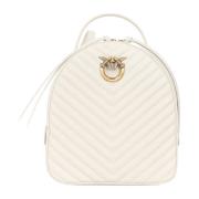 Pinko Quiltad Chevron Love Ryggsäck White, Dam